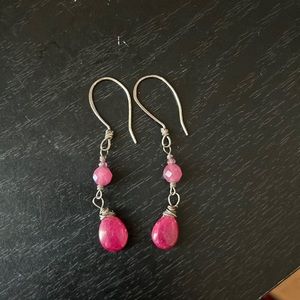Artisan sterling silver beaded earrings